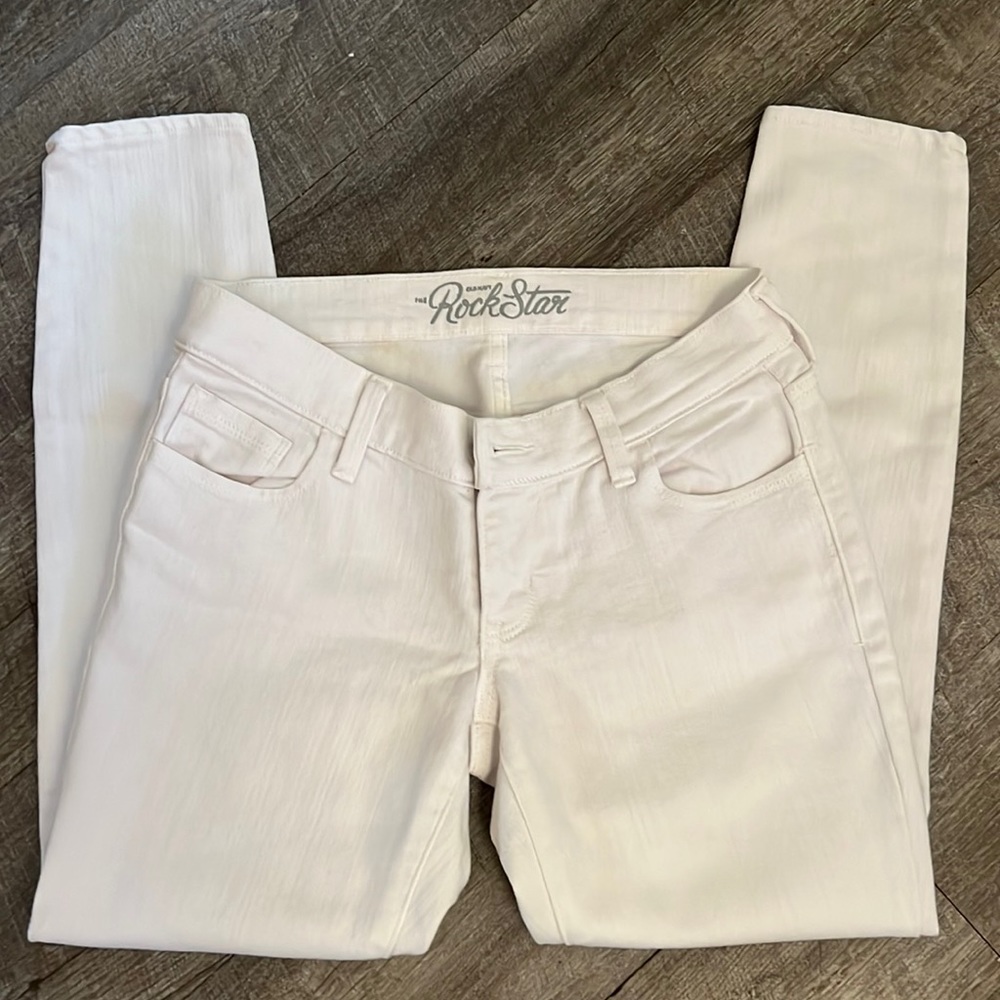 Old Navy Rockstar White Stretchy Denim